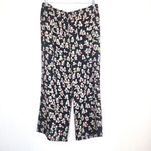 Vintage HARARI Wearable Asian Art Silk Pants M/L Multi-Colored Wide Straight Leg